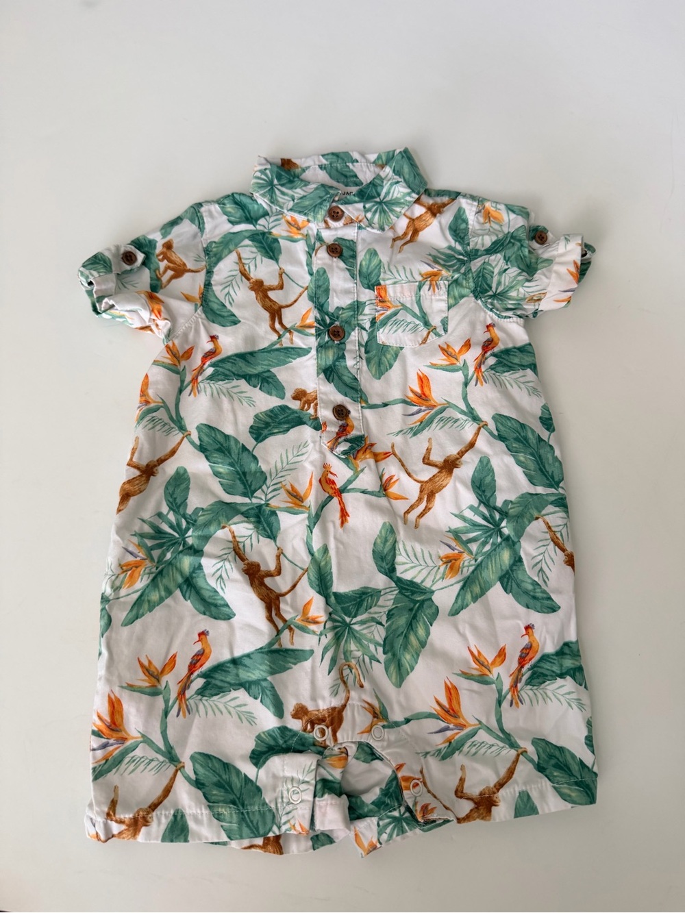 Janie and Jack BABY TROPICAL JUNGLE ROMPER - Picture 2 of 7